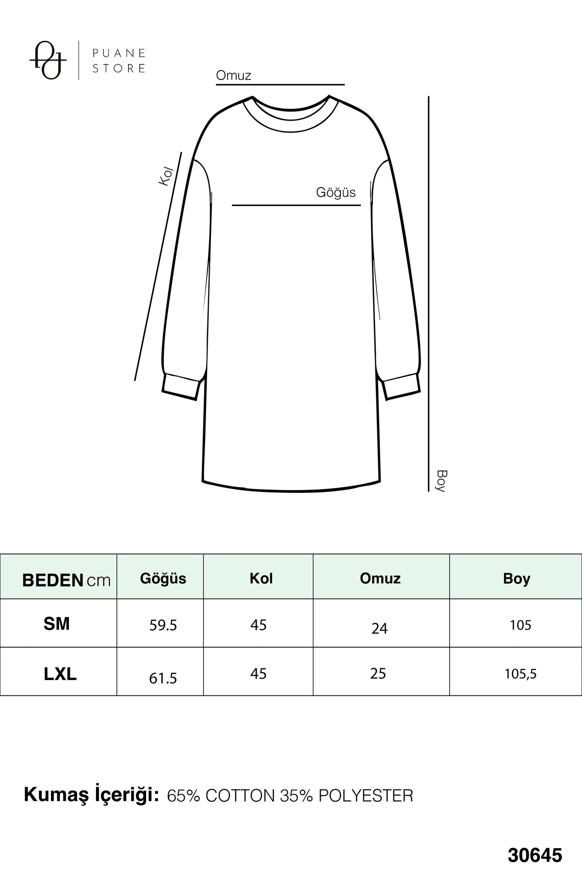 Soul Uzun Basic Tunik - 30645