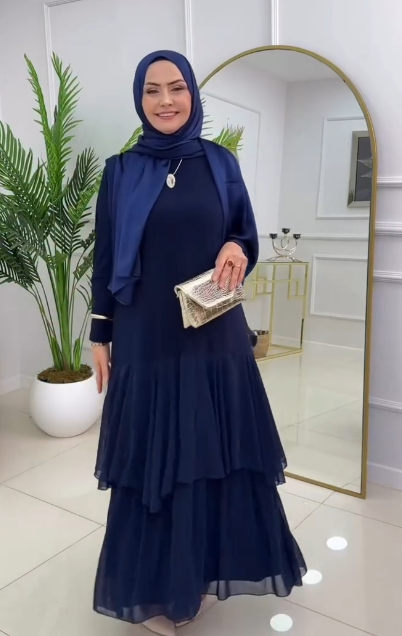 1205 Tül detaylı Aslım Elbise