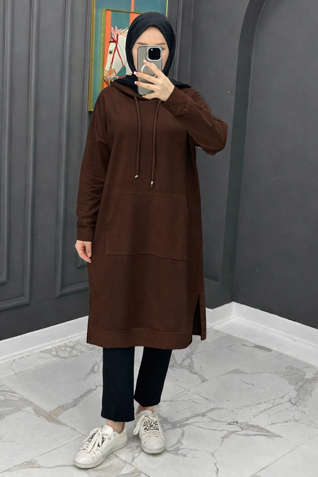 Hooded Sport Tunic with Pockets