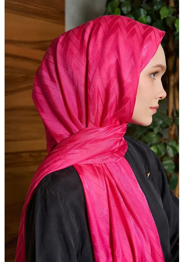 Silk Jacquard Shawl Chevron Pattern