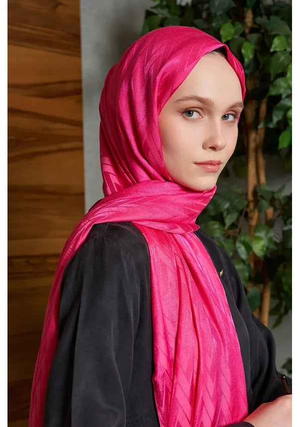 Silk Jacquard Shawl Chevron Pattern