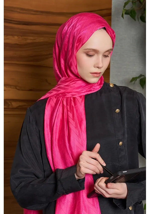 Silk Jacquard Shawl Chevron Pattern