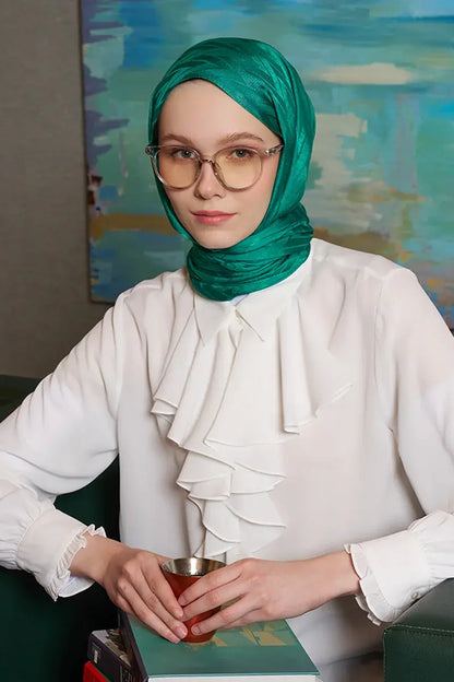 Silk Jacquard Shawl Chevron Pattern