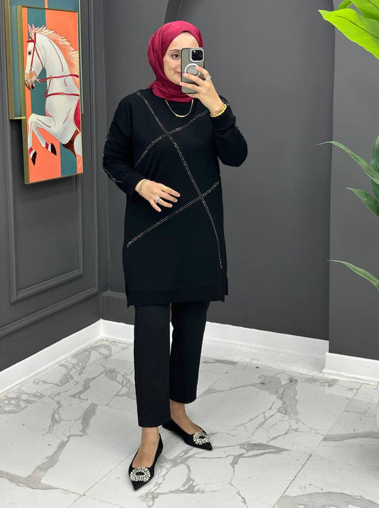1520 Taşlı Basic Tunik