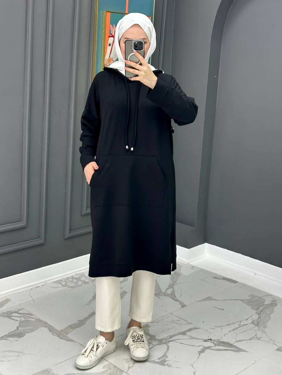 Hooded Sport Tunic with Pockets