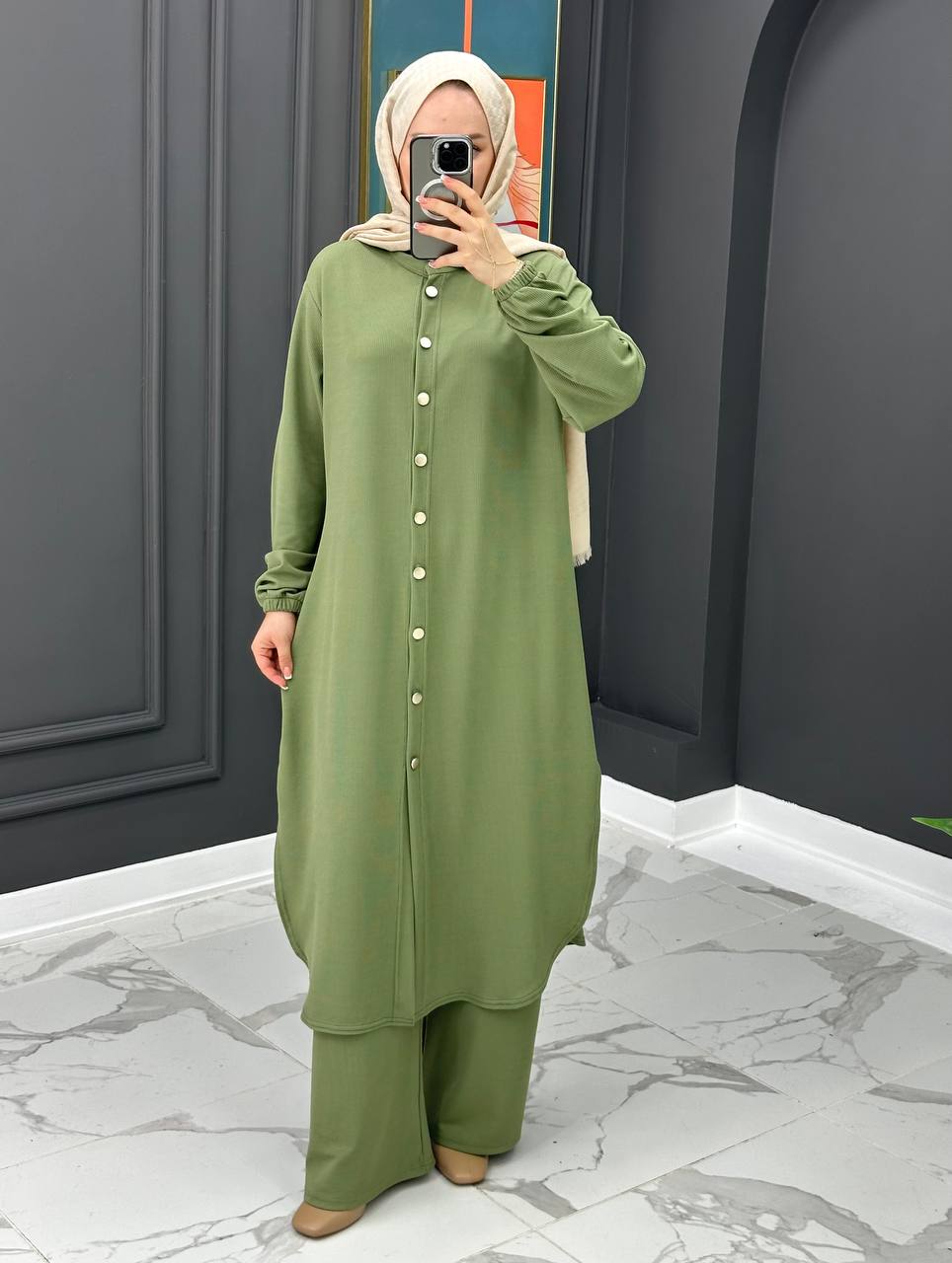 Ribbed Knit Two-Piece Set